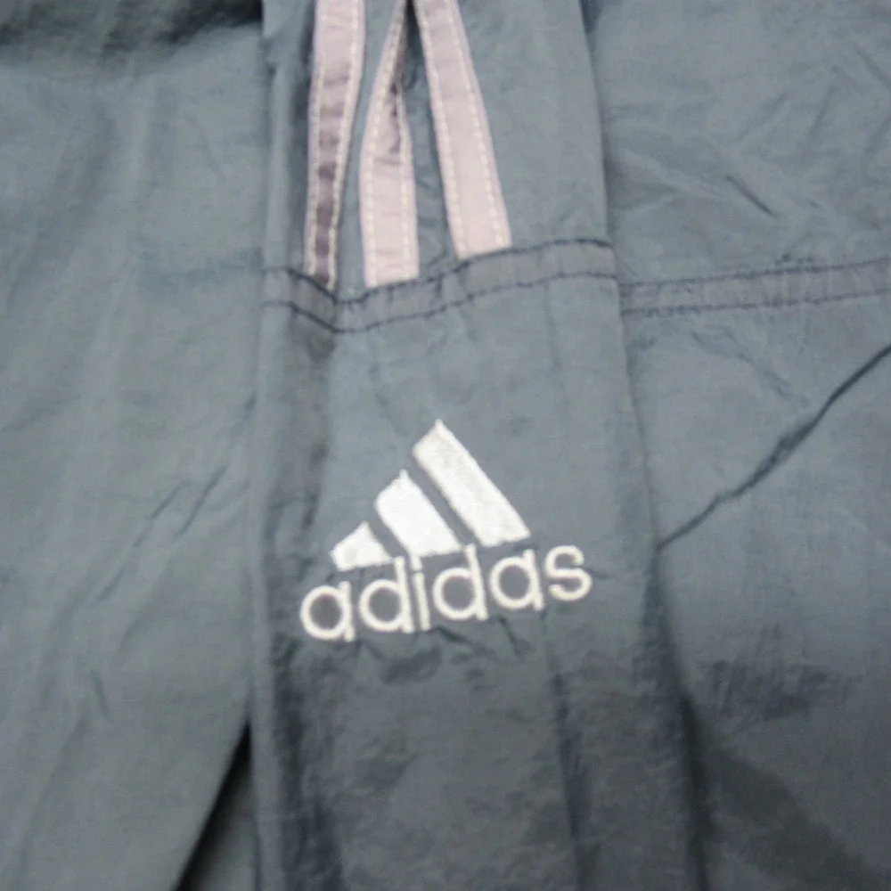 Adidas Jacket Mens Medium Grey Full Zip Light Pack Rain Jog‎ Windbreaker VTG 90s